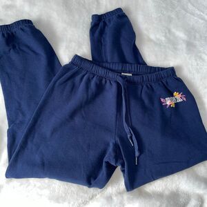 pink vs blue high rise joggers